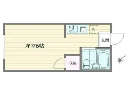 メゾン・ド・三恵(ワンルーム/1階)の間取り写真