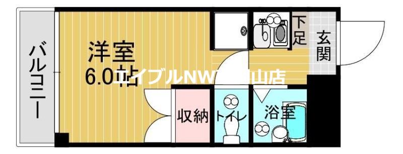 グランディール門田屋敷(1K/3階)の間取り写真