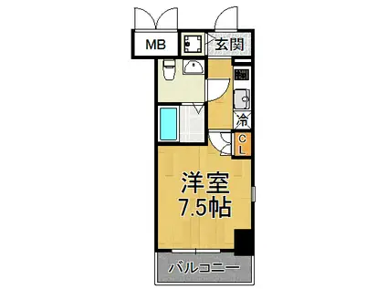 エス・キュート尼崎2(1K/13階)の間取り写真