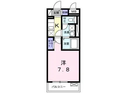 ドミール桜井(1K/3階)の間取り写真