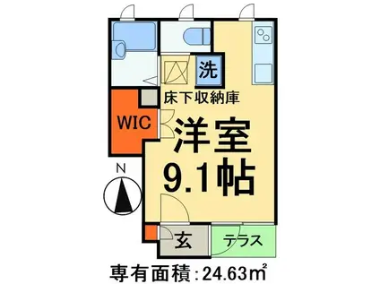 KOUHOKURESIDENCE(ワンルーム/1階)の間取り写真