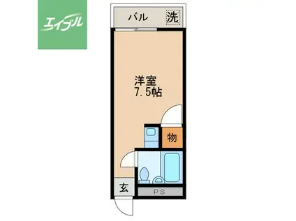 ラウンジSA(ワンルーム/1階)の間取り写真