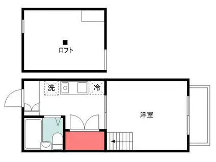 アトム山王(1K/1階)の間取り写真