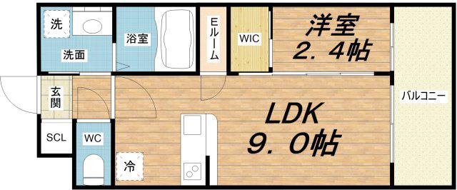 セレニテ天六リアン(1LDK/11階)の間取り写真