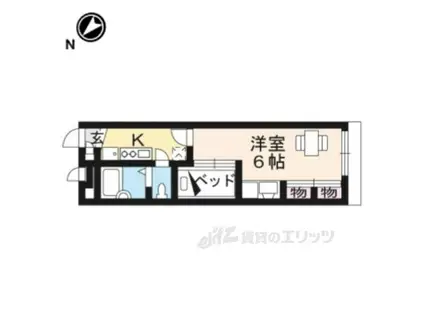 レオパレスキヌガワ(1K/2階)の間取り写真