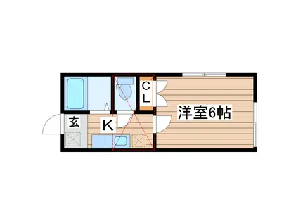 アーバンシティ名取I(1K/1階)の間取り写真