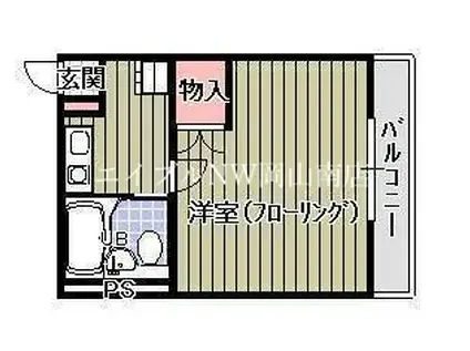 ベンハウス大供(1K/2階)の間取り写真