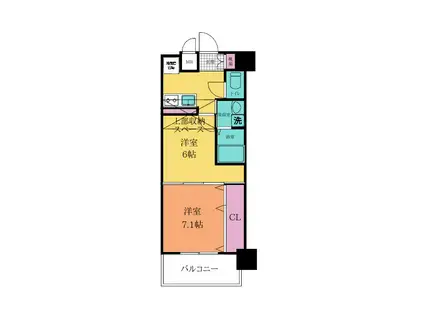 NO.65 CROSSING TOWER(2K/10階)の間取り写真
