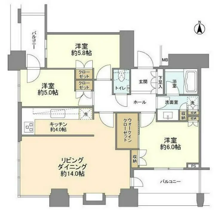 サンウッド三田パークサイドタワー 14階階 間取り