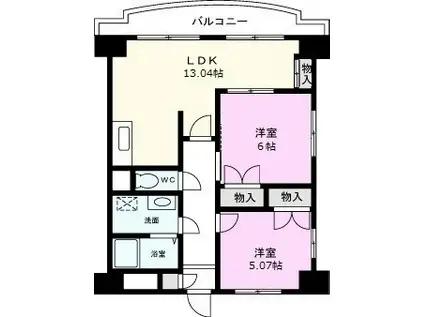 アルトピアーノ(2LDK/5階)の間取り写真