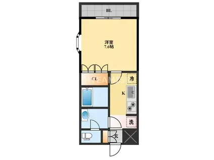 ベルローズ(1K/2階)の間取り写真