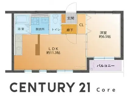 NEU 乙未(1LDK/3階)の間取り写真