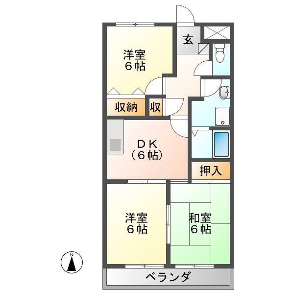 マンションYOKOHIRA(3DK/3階)の間取り写真