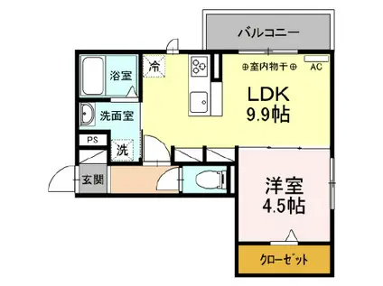 MAISON CHOSEI(1LDK/1階)の間取り写真
