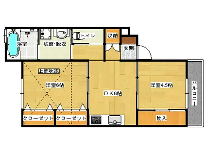 Aコーポ(2DK/1階)の間取り写真