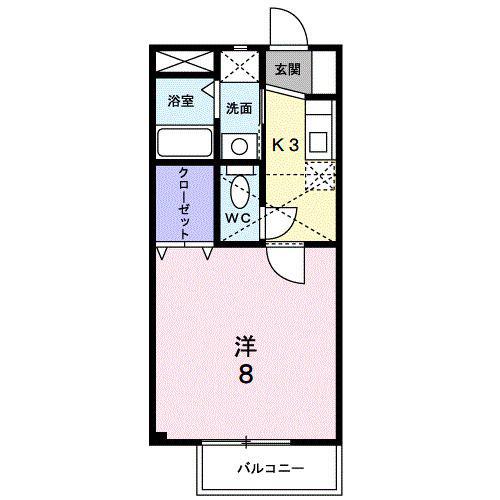 メゾンエクセルTS(1K/2階)の間取り写真