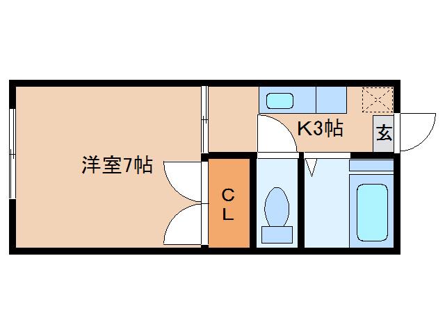コーポ杉田(1K/2階)の間取り写真