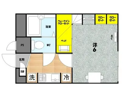 RITZ香里園(1K/2階)の間取り写真