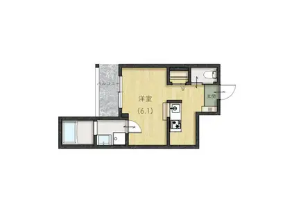 REVE宇品西(ワンルーム/2階)の間取り写真