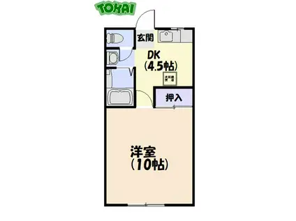 プラザ14(1DK/1階)の間取り写真