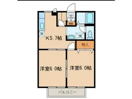 セレブレイト(2K/2階)の間取り写真