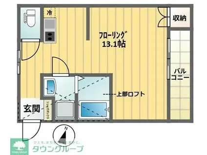 グランド目黒(ワンルーム/3階)の間取り写真