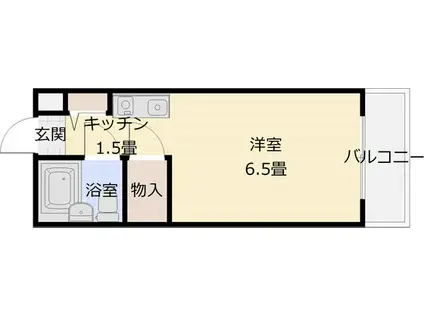 スカイキャンパス旭ヶ丘(ワンルーム/2階)の間取り写真