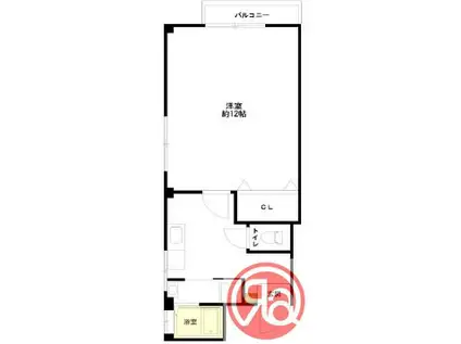 宇都宮ハイツ(1K/1階)の間取り写真