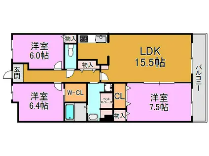 プロスペリテ(3LDK/4階)の間取り写真