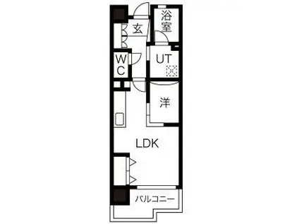 C.P.PURE1608(1LDK/3階)の間取り写真