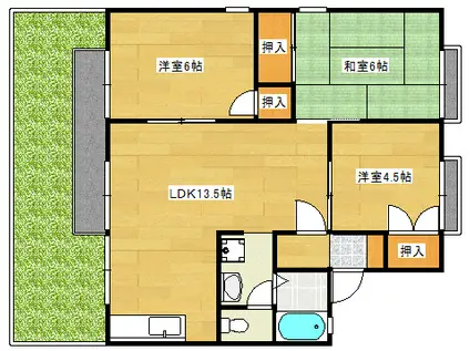 セジュールなごみA棟(3LDK/1階)の間取り写真