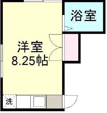 ヴィラ鶴新田 弐番館(ワンルーム/2階)の間取り写真