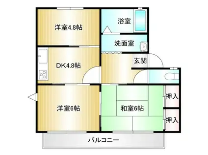 ステラハイム(3DK/1階)の間取り写真