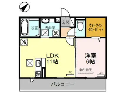 イゾラルーチェ(1LDK/3階)の間取り写真