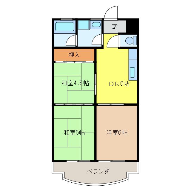 FIFTH AVE(3DK/2階)の間取り写真