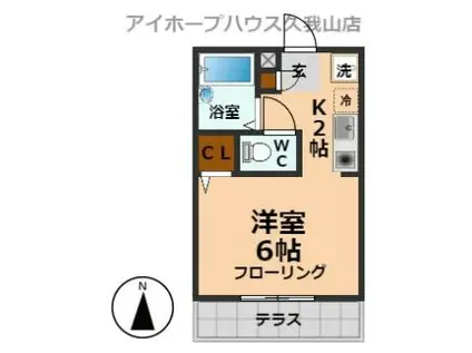 ハイツヴェルデ(1K/1階)の間取り写真