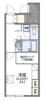 レオパレスP F II(1K/1階)の間取り写真