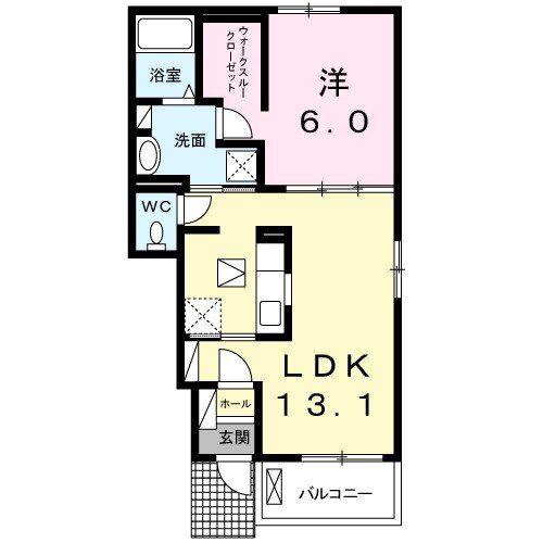 エスペラント・ボヌールIII(1LDK/1階)の間取り写真