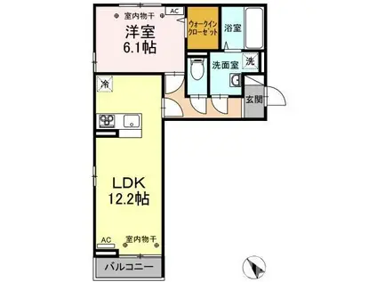 EISEN II(1LDK/2階)の間取り写真