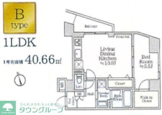アイルイマージュ押上イースト(1LDK/5階)の間取り写真
