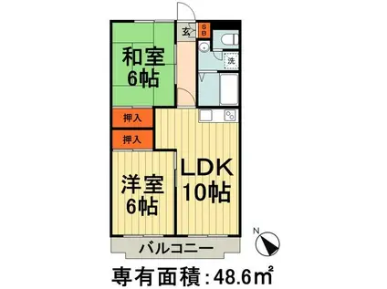 エクセレント丸太(3DK/2階)の間取り写真