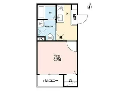 COMFORT PLUS(1K/2階)の間取り写真