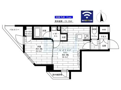 グランドコンシェルジュ池袋本町ウエスト(1LDK/8階)の間取り写真