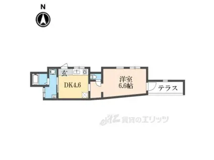 ビオス京都西陣アヤナス(1DK/2階)の間取り写真