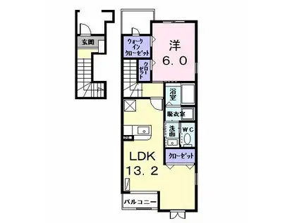 プライム グレイス(1LDK/2階)の間取り写真