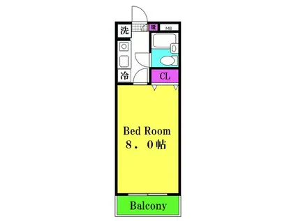 ガーデンヒルズ(1K/1階)の間取り写真