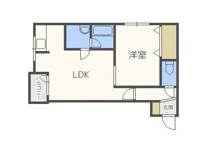 エムズ北24条(1LDK/3階)の間取り写真