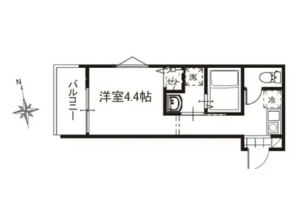 MELDIA舎人II(1K/2階)の間取り写真