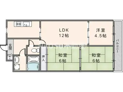 エクステンド藤戸(3LDK/6階)の間取り写真