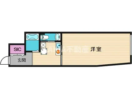 グランディスタ谷町九丁目(1K/1階)の間取り写真